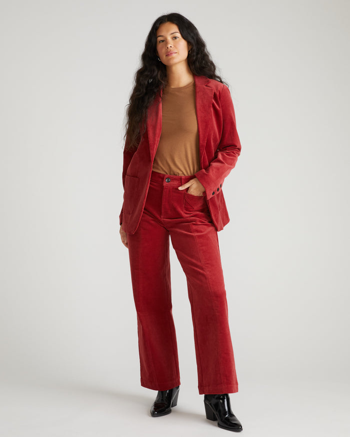 Camila Wide Leg Corduroy Pants - Autumnal Red | Plus Size & Straight Size Women's Fashion | Universal Standard