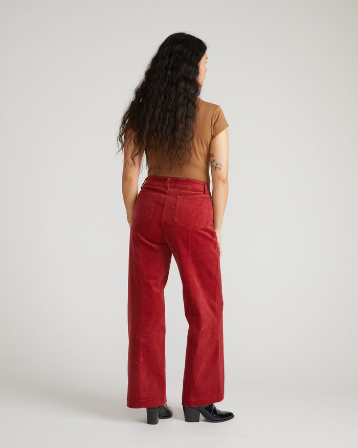Camila Wide Leg Corduroy Pants - Autumnal Red | Plus Size & Straight Size Women's Fashion | Universal Standard