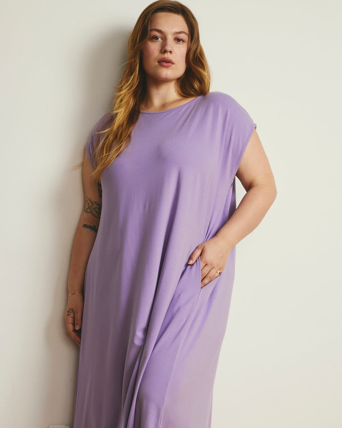 Capri Divine Jersey Flared Dress - Spring Iris | Plus Size & Straight Size Women's Fashion | Universal Standard
