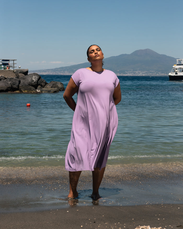 Capri Divine Jersey Flared Dress - Spring Iris | Plus Size & Straight Size Women's Fashion | Universal Standard