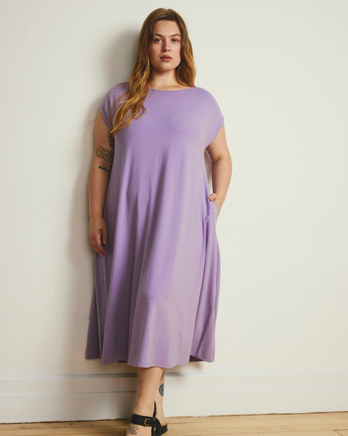 Capri Divine Jersey Flared Dress - Spring Iris | Plus Size & Straight Size Women's Fashion | Universal Standard