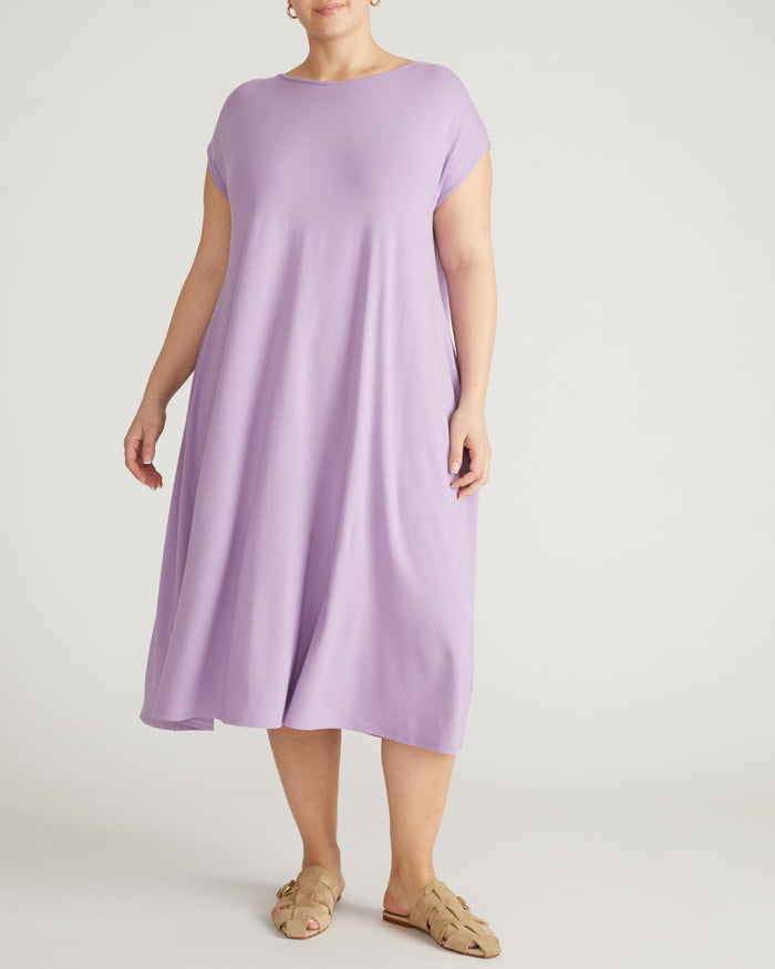 Capri Divine Jersey Flared Dress - Spring Iris | Plus Size & Straight Size Women's Fashion | Universal Standard