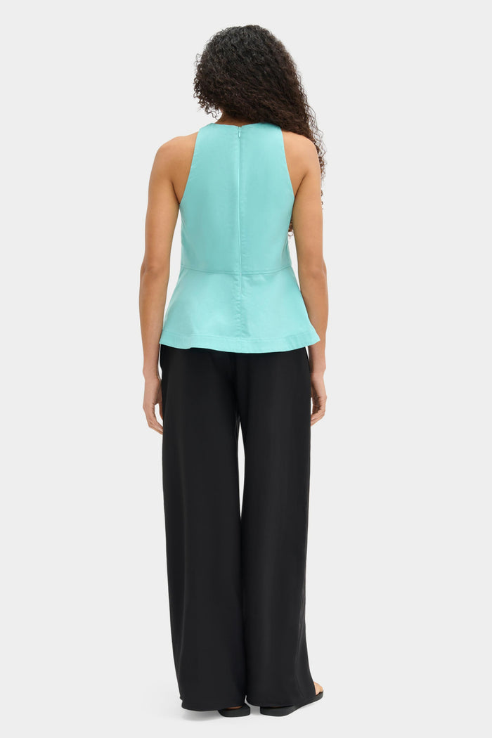 Carlos Poplin Peplum Top