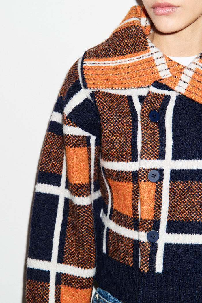 Carmen Check Knit Cardigan