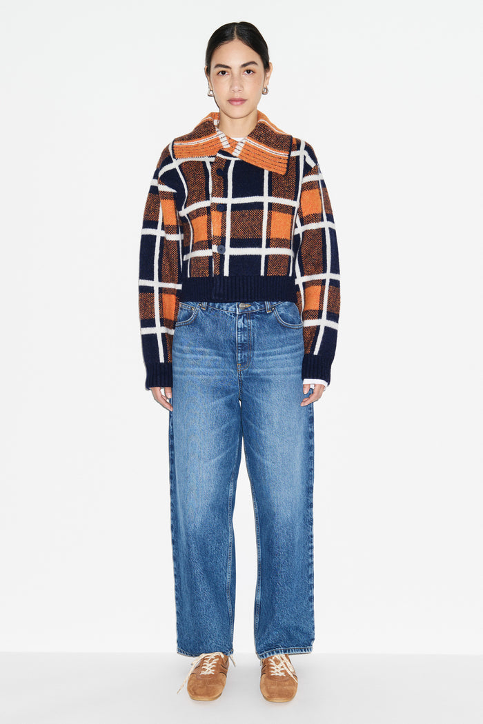 Carmen Check Knit Cardigan