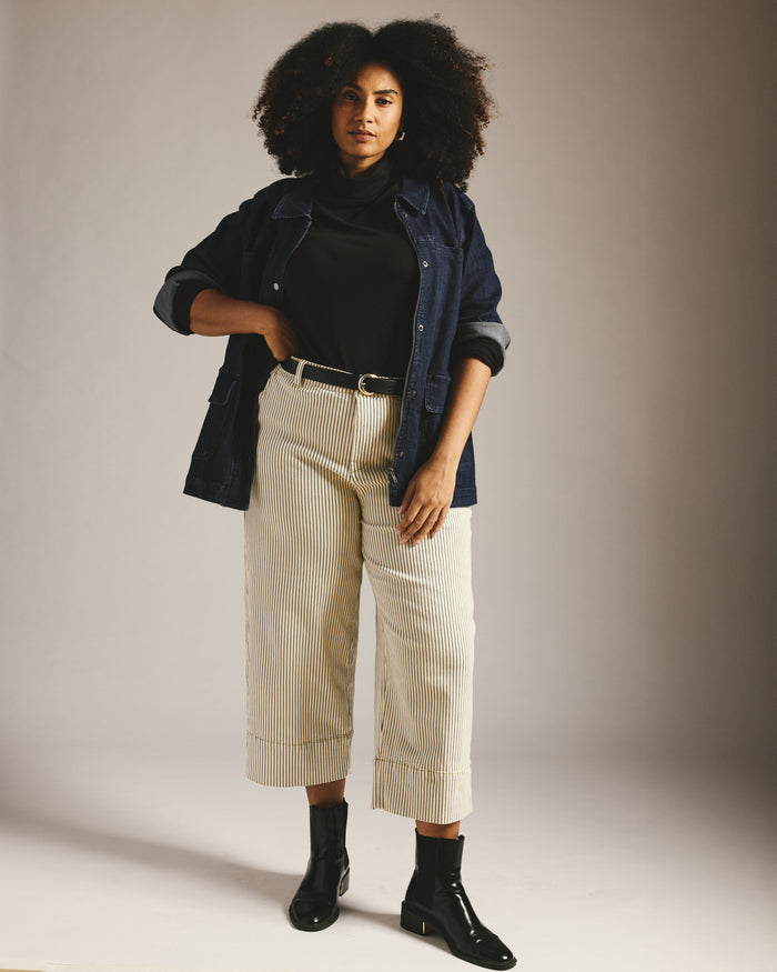 Carol High Rise Cropped Jeans - Railroad Stripe | Plus Size & Straight Size Women's Fashion | Universal Standard