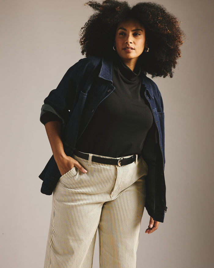 Carol High Rise Cropped Jeans - Railroad Stripe | Plus Size & Straight Size Women's Fashion | Universal Standard