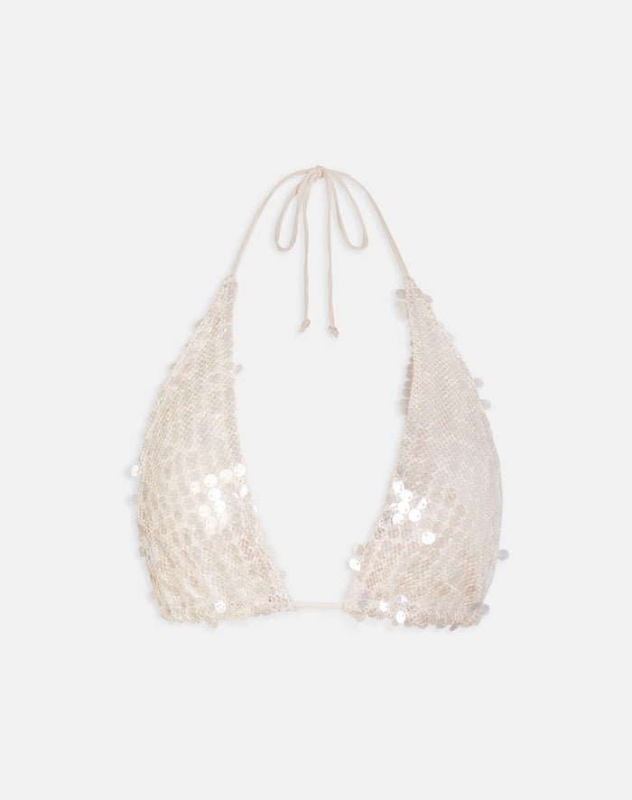 Image of Cerry Top in Sequin Crochet Cream