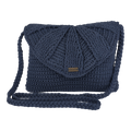 The Chips And Guac Medium Crossbody Bag by Roxy comes in a vintage indigo shade, featuring a textured crocheted flap, braided strap, and a small rectangular ROXY label on the front—an everyday essential designed for hands-free convenience.