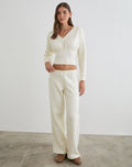 Image of Cille Loose Jogger in Fleece Winter White