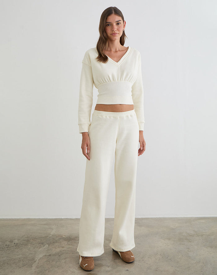 Image of Cille Loose Jogger in Fleece Winter White