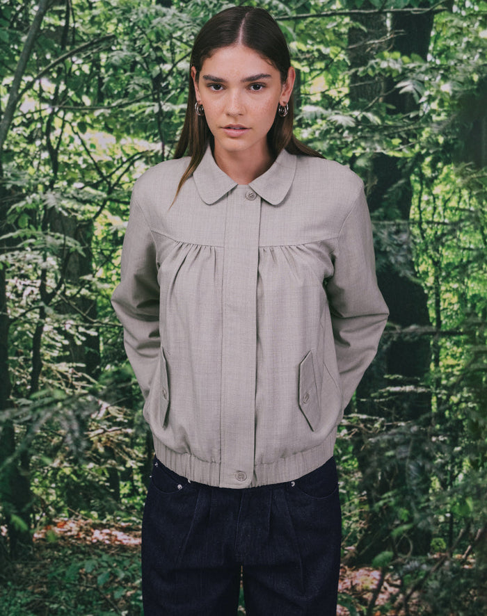 Image of Cindari Collared Jacket in Grey
