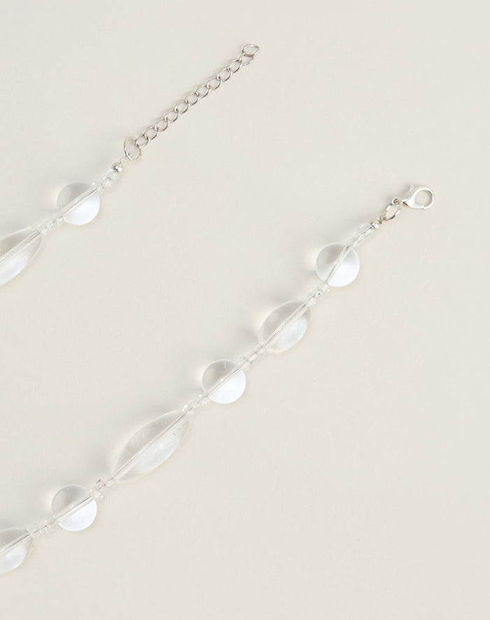 Image of Clear Large Stone Silver Plated Necklace