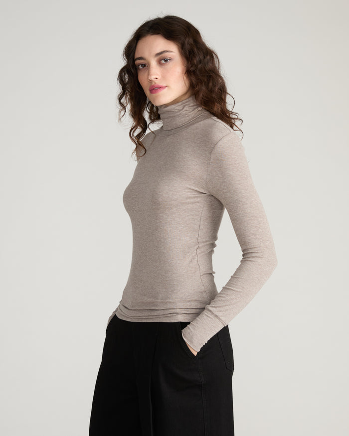 Cloud Rib Turtleneck - Almond Dust | Plus Size & Straight Size Women's Fashion | Universal Standard