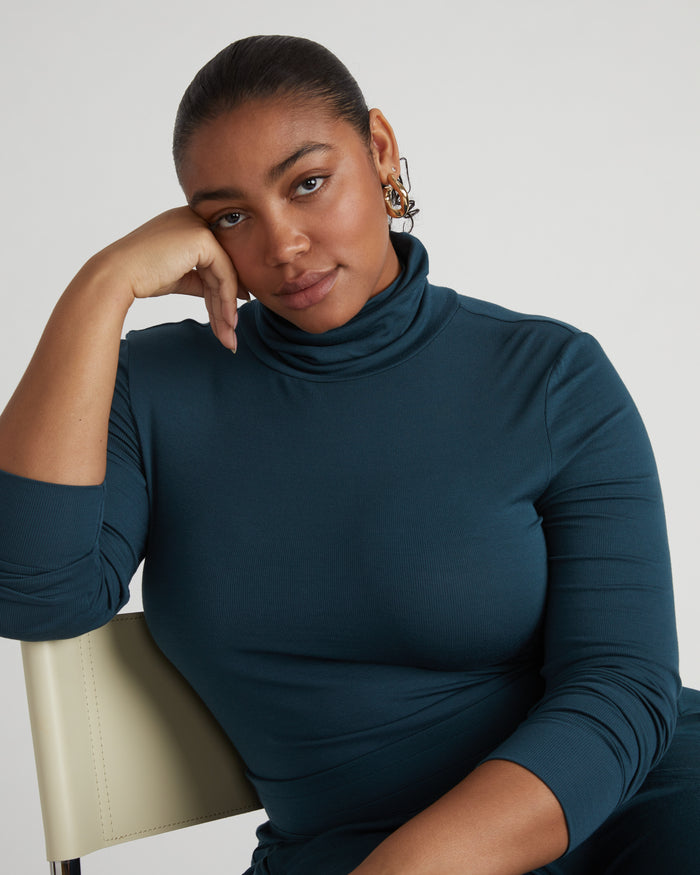 Cloud Rib Turtleneck - Deep Sea | Plus Size & Straight Size Women's Fashion | Universal Standard