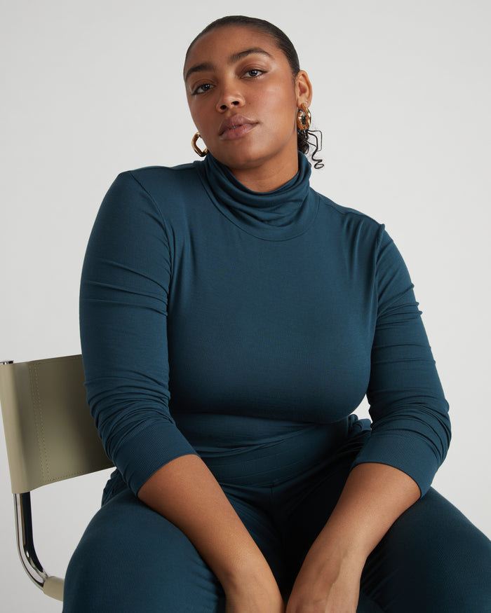 Cloud Rib Turtleneck - Deep Sea | Plus Size & Straight Size Women's Fashion | Universal Standard
