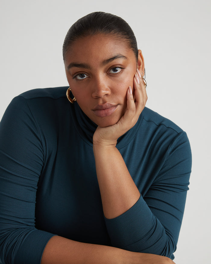Cloud Rib Turtleneck - Deep Sea | Plus Size & Straight Size Women's Fashion | Universal Standard