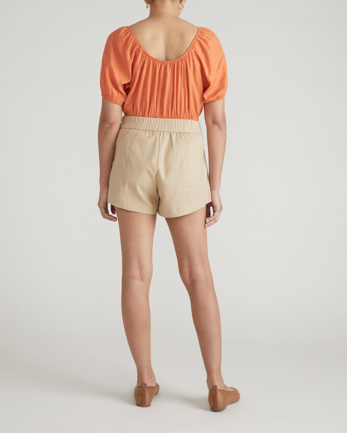 Coastal Linen Blend Shorts - Danish Coffee | Plus Size & Straight Size Women's Fashion | Universal Standard