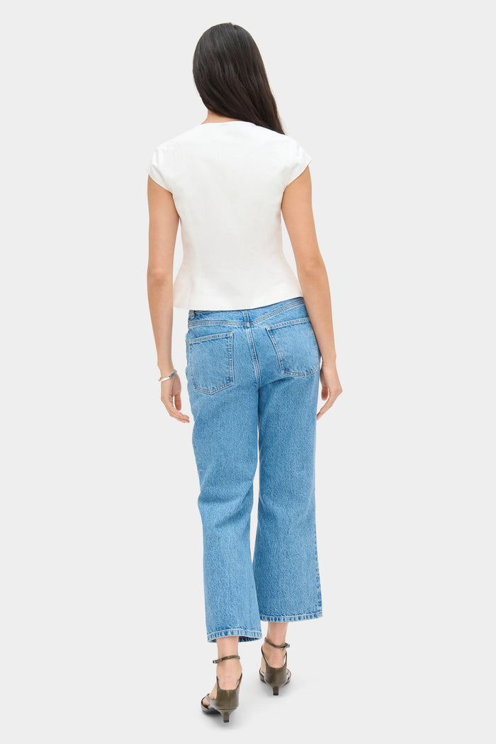 Connie Round Neck Linen Top