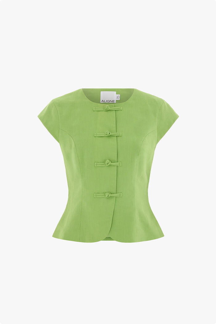 Connie Round Neck Linen Top