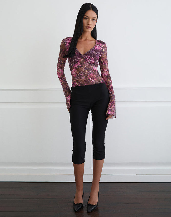 Image of Copriva Top in Abstract Rose Pink and Plum