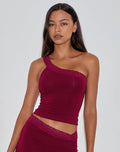 Image of Cordia One Shoulder Top in Burgundy