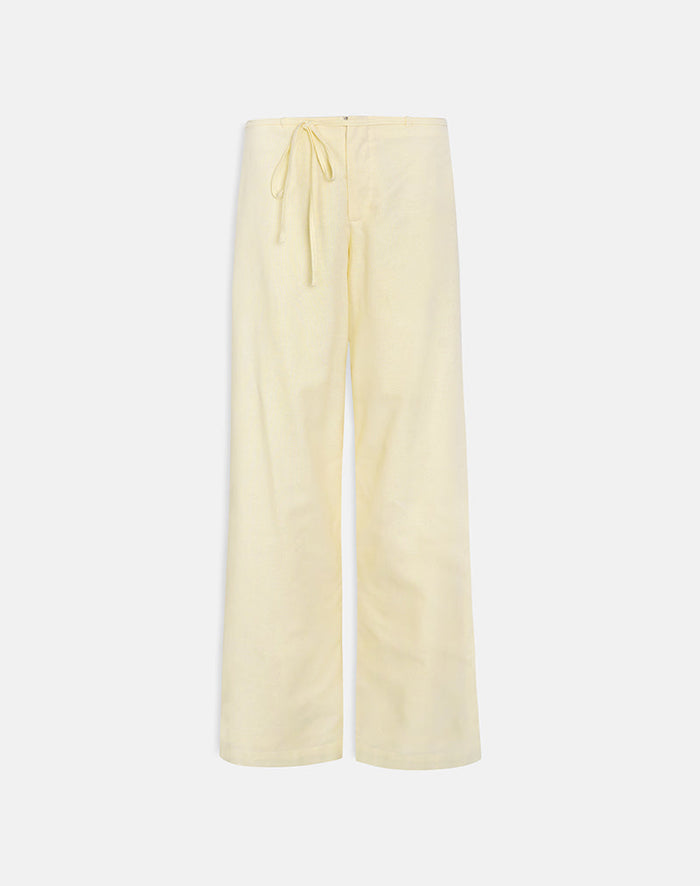 Image of Curisa Trouser with Side Tie in Lemon
