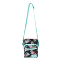 The Current Mood Crossbody Bag by Roxy in the Aquarella Active color features a playful pastel floral pattern, two zippered pockets, and an adjustable turquoise strap. Inspired by the iconic Roxy waistpack style, this bag is designed for comfort and versatility on the go.