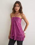 Image of Cutie Halterneck Top in Plisse Hot Pink
