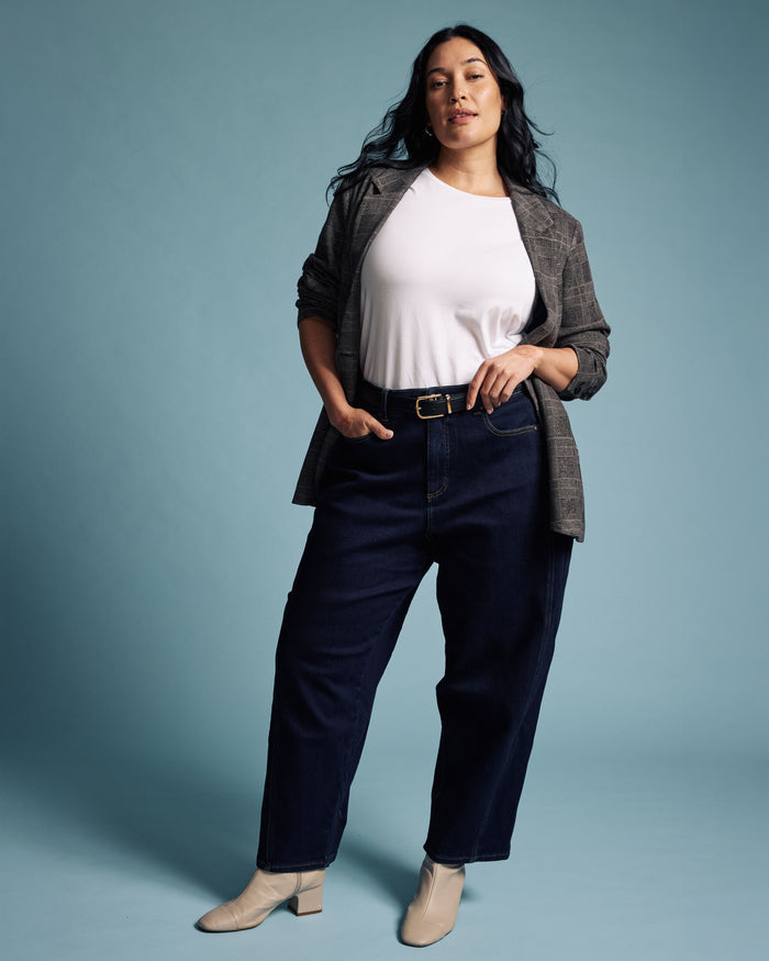 Dakota Twisted Leg Jeans - Dark Indigo | Plus Size & Straight Size Women's Fashion | Universal Standard