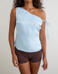 Image of Dalvia Top in Satin Organza Light Blue