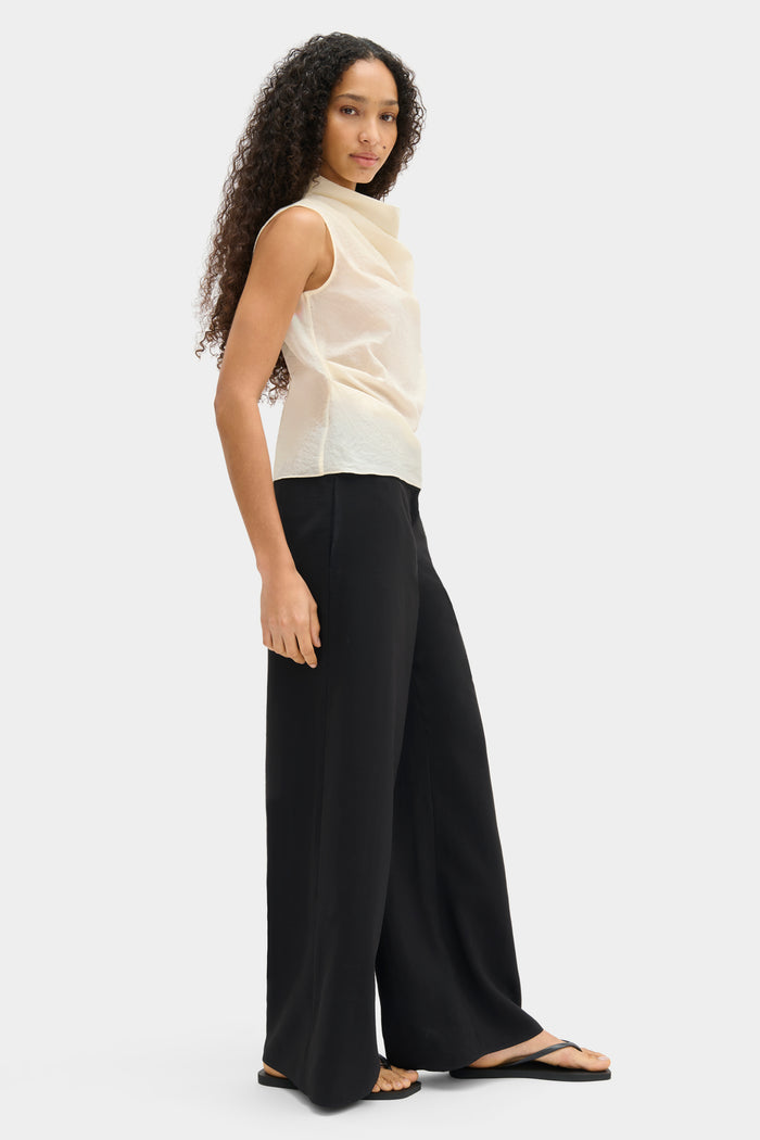 Dana Semi-Sheer Draped Top