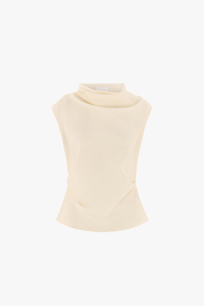 Dana Semi-Sheer Draped Top