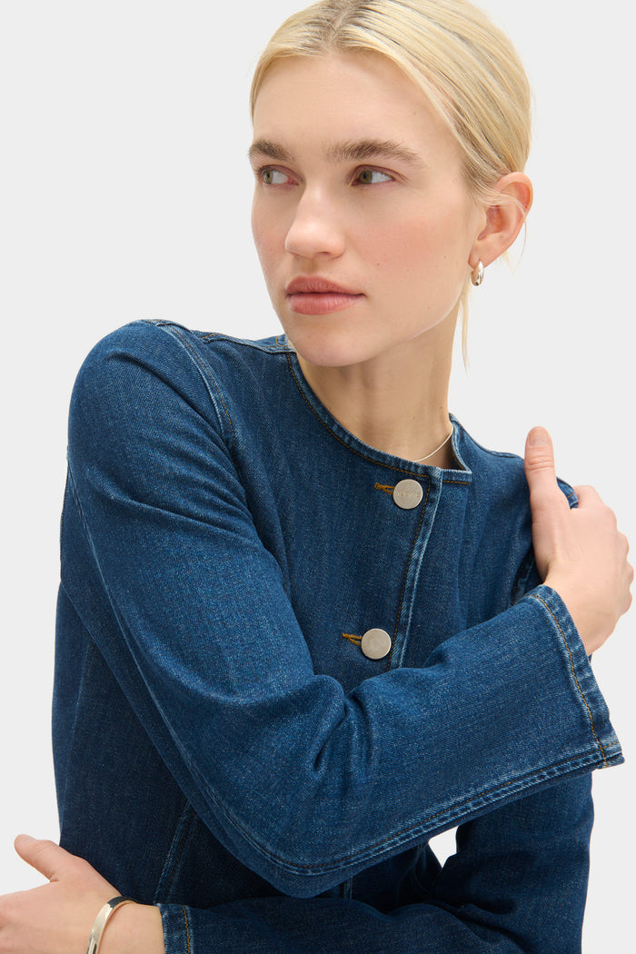 Daphne Waisted Denim Blazer