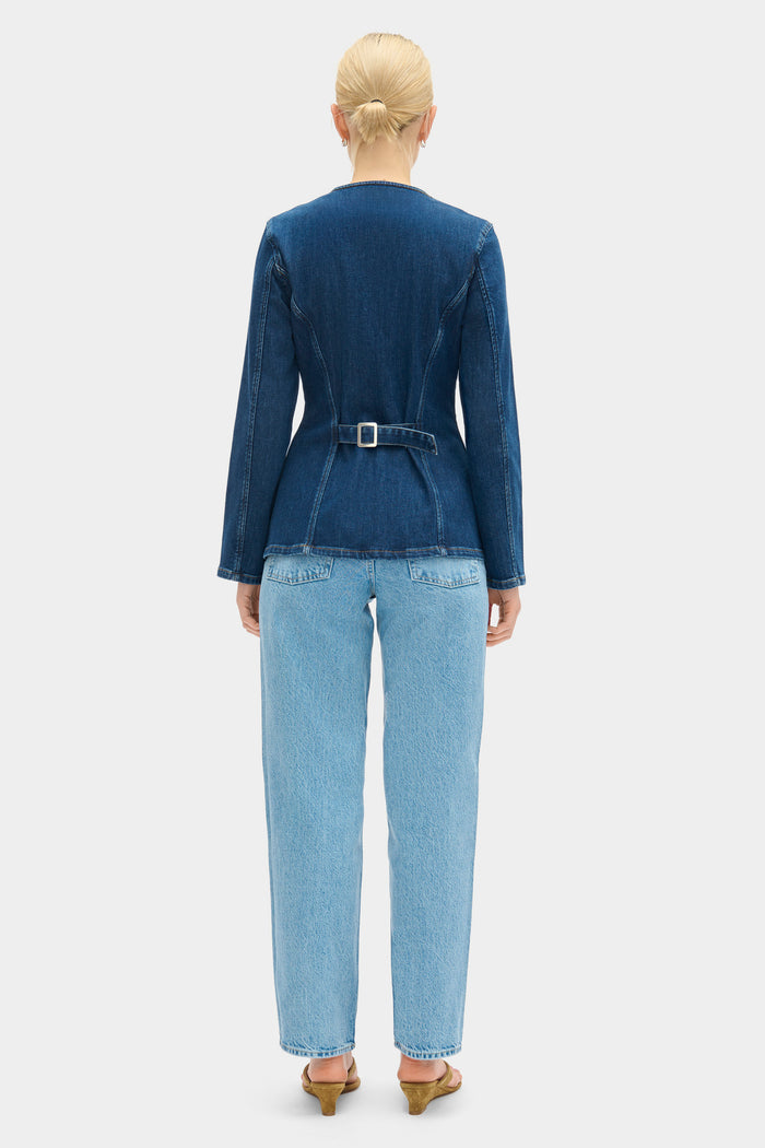 Daphne Waisted Denim Blazer