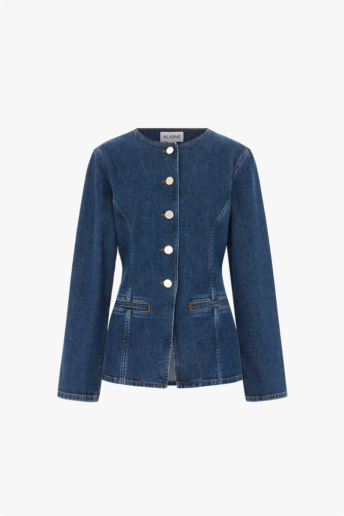 Daphne Waisted Denim Blazer