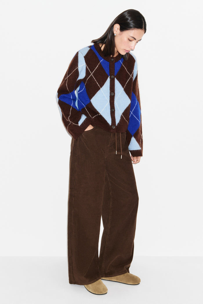 Deana Knitted Argyle Cardigan