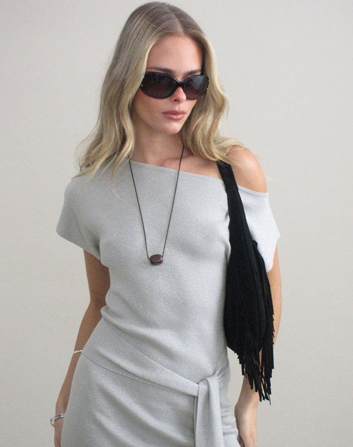 Image of Derana Mini Dress in Silver Shimmer