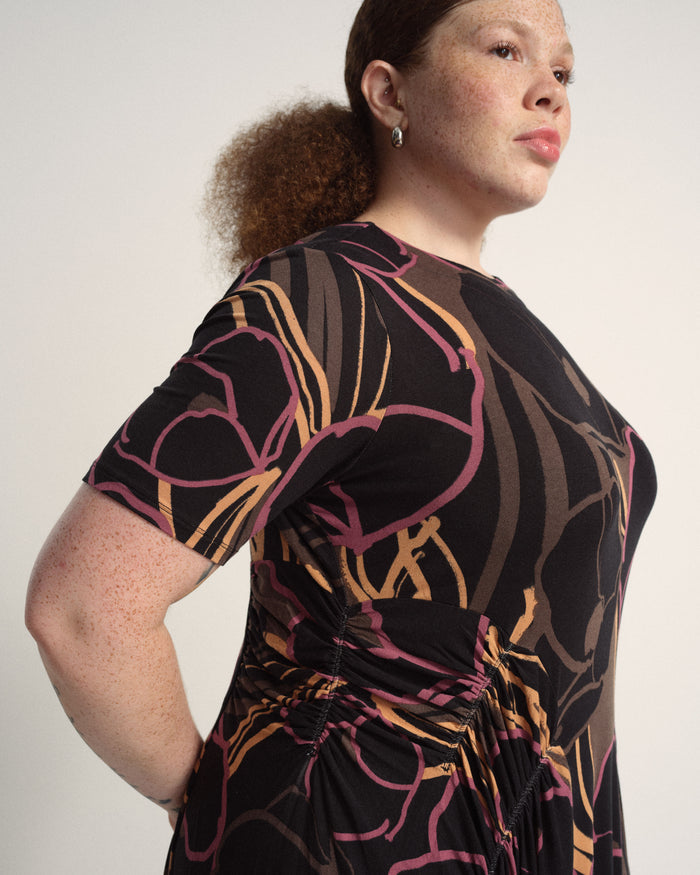 Devi Liquid Jersey Dress - Poppy Field Print | Plus Size & Straight Size Women's Fashion | Universal Standard