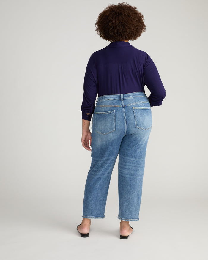 Donna High Rise Curve Straight Leg Jeans 27 Inch - Calabasas Blue | Plus Size & Straight Size Women's Fashion | Universal Standard