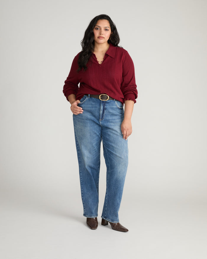 Donna High Rise Curve Straight Leg Jeans 32 Inch - Calabasas Blue | Plus Size & Straight Size Women's Fashion | Universal Standard