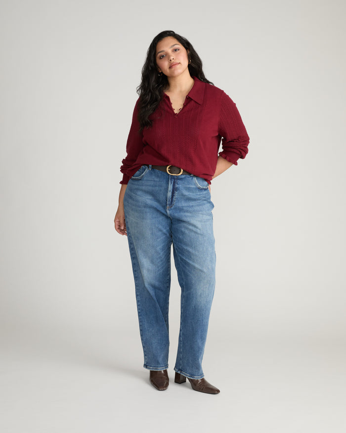 Donna High Rise Curve Straight Leg Jeans 32 Inch - Calabasas Blue | Plus Size & Straight Size Women's Fashion | Universal Standard