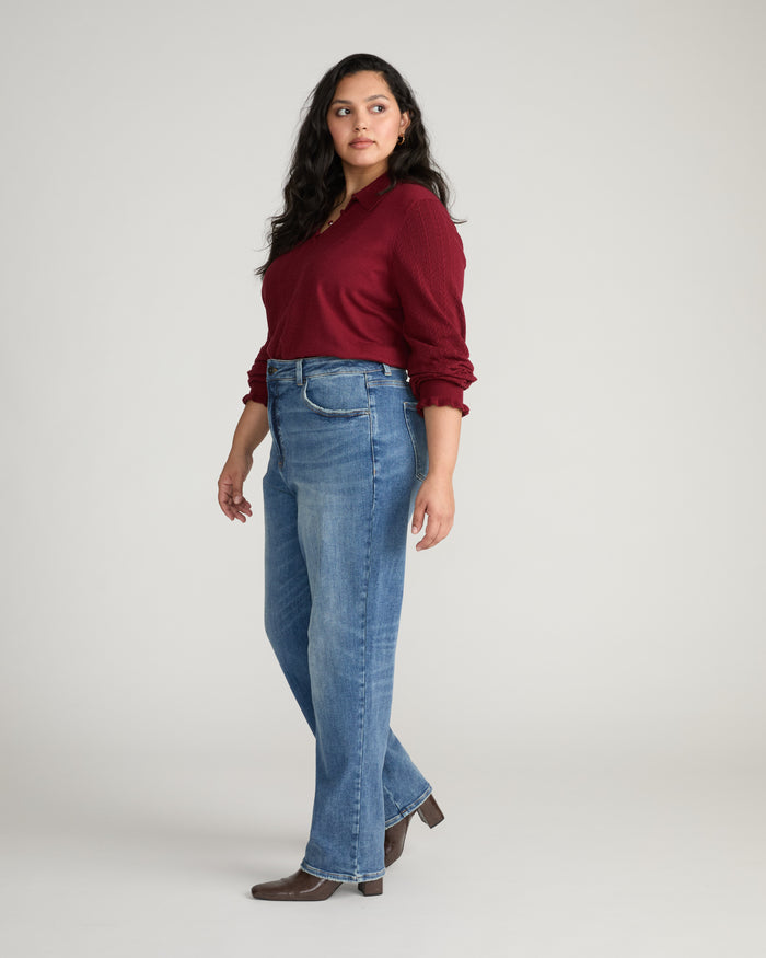 Donna High Rise Curve Straight Leg Jeans 32 Inch - Calabasas Blue | Plus Size & Straight Size Women's Fashion | Universal Standard