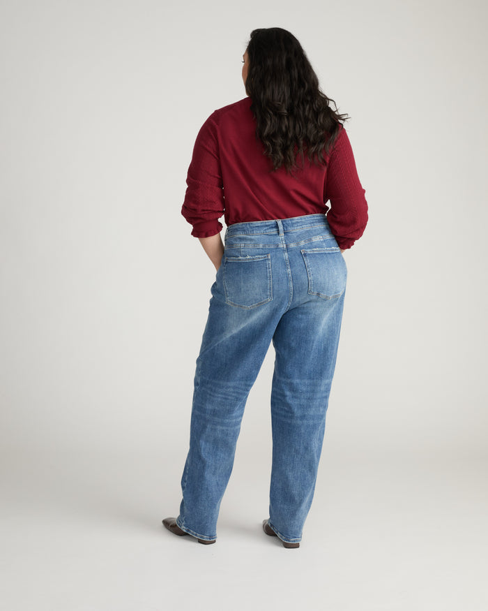 Donna High Rise Curve Straight Leg Jeans 32 Inch - Calabasas Blue | Plus Size & Straight Size Women's Fashion | Universal Standard