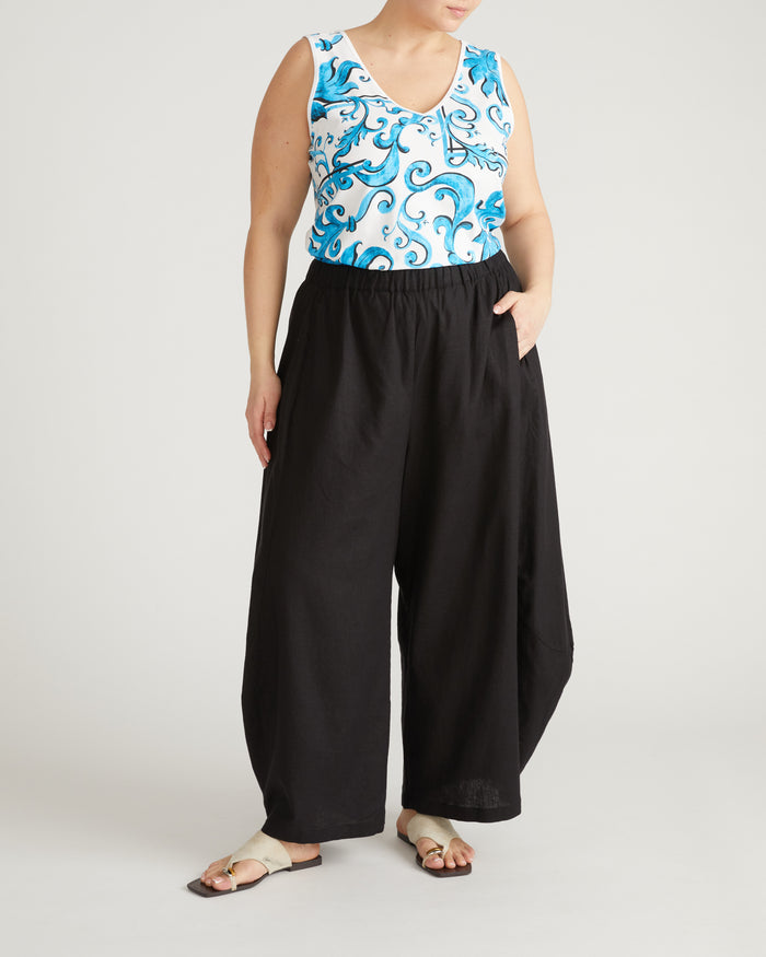 Double V Tank - Blue Majolica Print | Plus Size & Straight Size Women's Fashion | Universal Standard