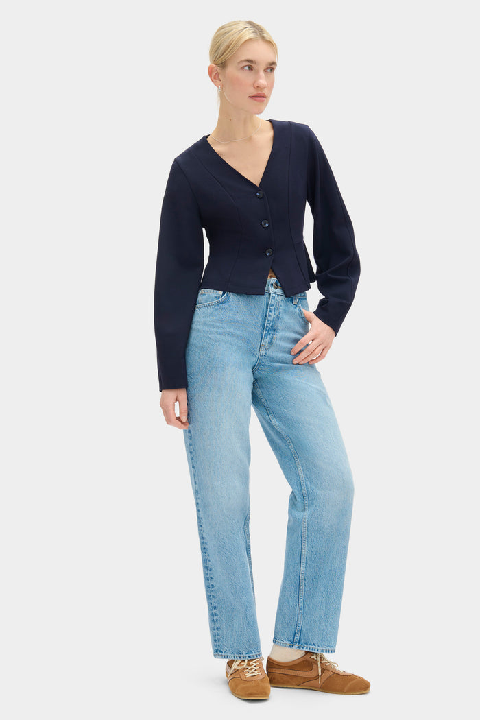 Doyer V Neck Ponte Top