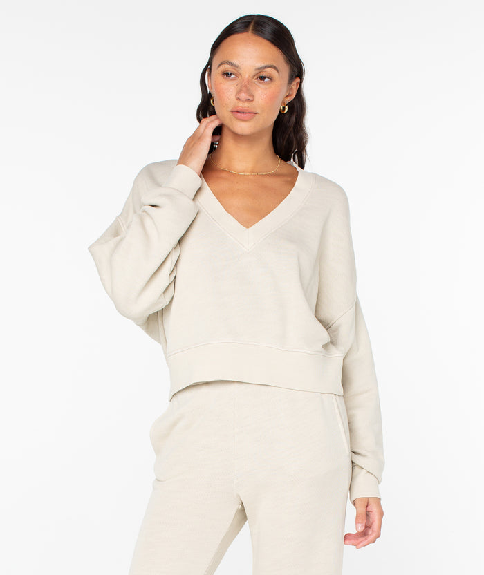 Dream Thing Sweatshirt - Pumice Stone Solid - Roxy