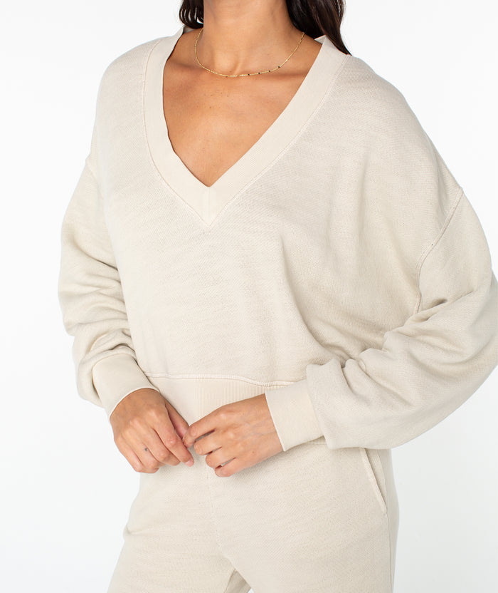 Dream Thing Sweatshirt - Pumice Stone Solid - Roxy