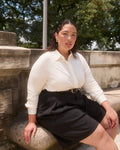 Elbe Popover Liquid Jersey Shirt Classic Fit - White | Plus Size & Straight Size Women's Fashion | Universal Standard