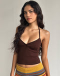 Image of Elspe Halterneck Top in Bitter Chocolate